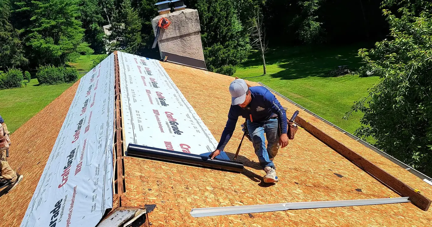 Roofing contractor Delaware homeowners trust installing synthetic underlayment