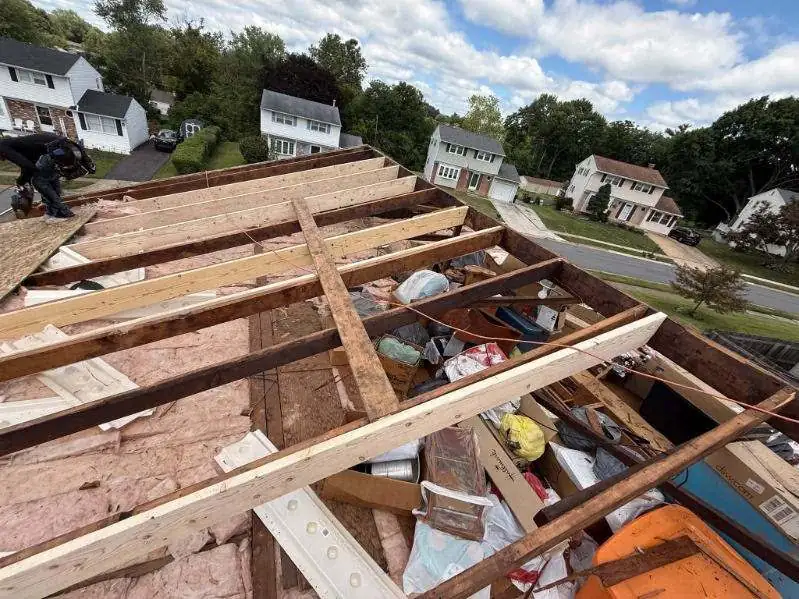 Roofing8 Roof Deck Removed Exposed Rafters